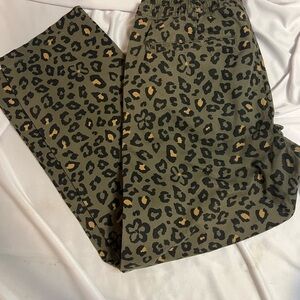 Vans Green and Black Leopard Print Pants